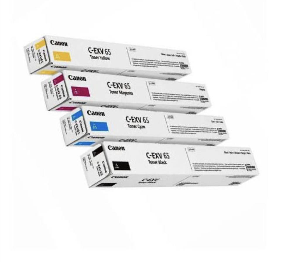 Canon C-EXV 65 Black, Cyan, Magenta, Yellow Toner Cartridges Set